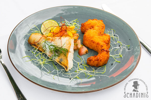 Schadinis - Seepferdchen-Kloss mit gebratenem Zanderfilet